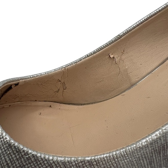 Nine West Silver Flax Pointed Toe Stiletto Pump Heels Size 8 Women’s - Picture 11 of 12